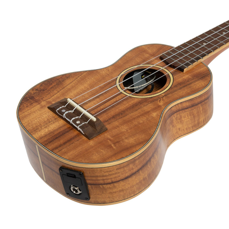 Tiki '3 Series' Koa Electric Soprano Ukulele with Gig Bag (Natural Satin)-TKS-3P-NST