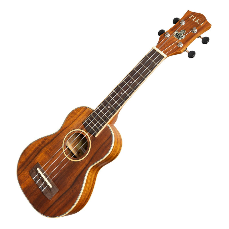 Tiki '3 Series' Koa Soprano Ukulele with Gig Bag (Natural Satin)-TKS-3-NST