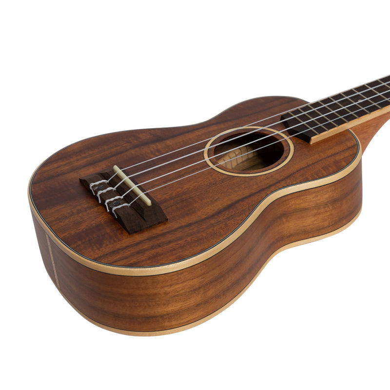 Tiki '3 Series' Koa Soprano Ukulele with Gig Bag (Natural Satin)-TKS-3-NST