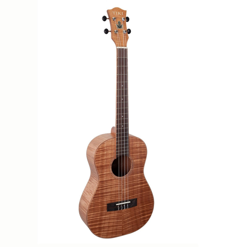 Tiki 2 Series Mahogany Flame Top Baritone Ukulele with Gig Bag Natu Timberidge Guitars Australia