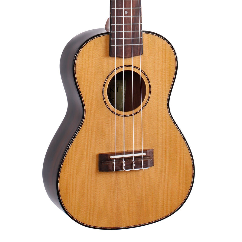 Tiki '22 Series' Spruce Solid Top Concert Ukulele with Hard Case (Natural Gloss)-TSC-22-NGL