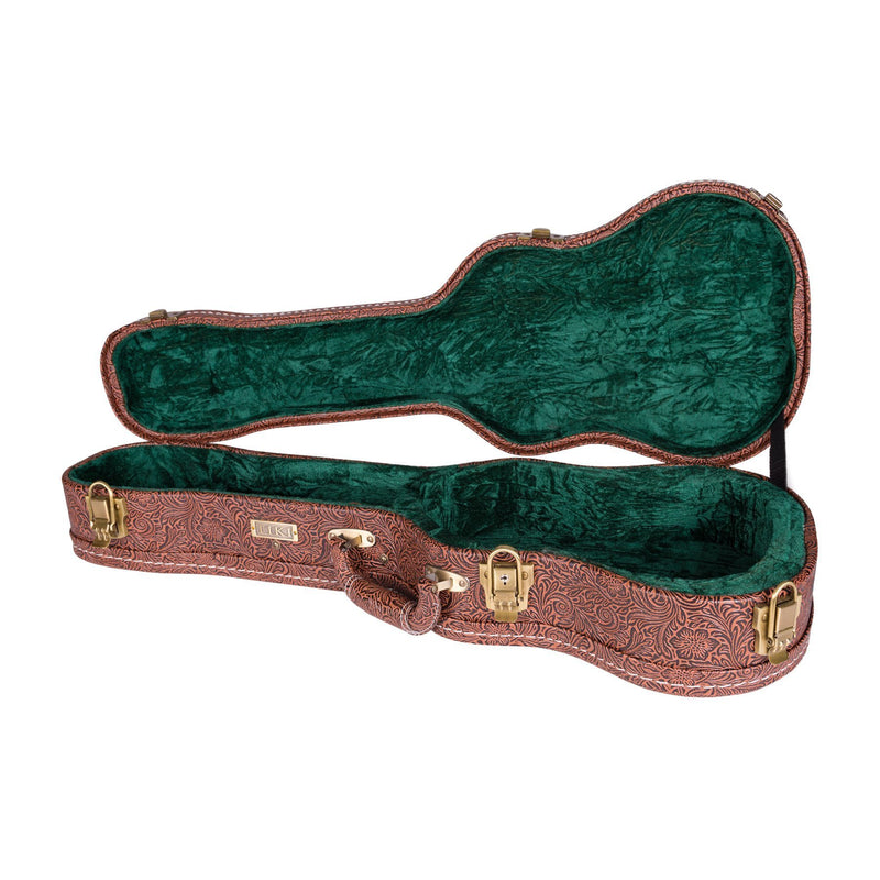 Tiki 6 String Mahogany Solid Top Electric Ukulele with Hard Case (Natural Gloss)-T6E/C-NGL