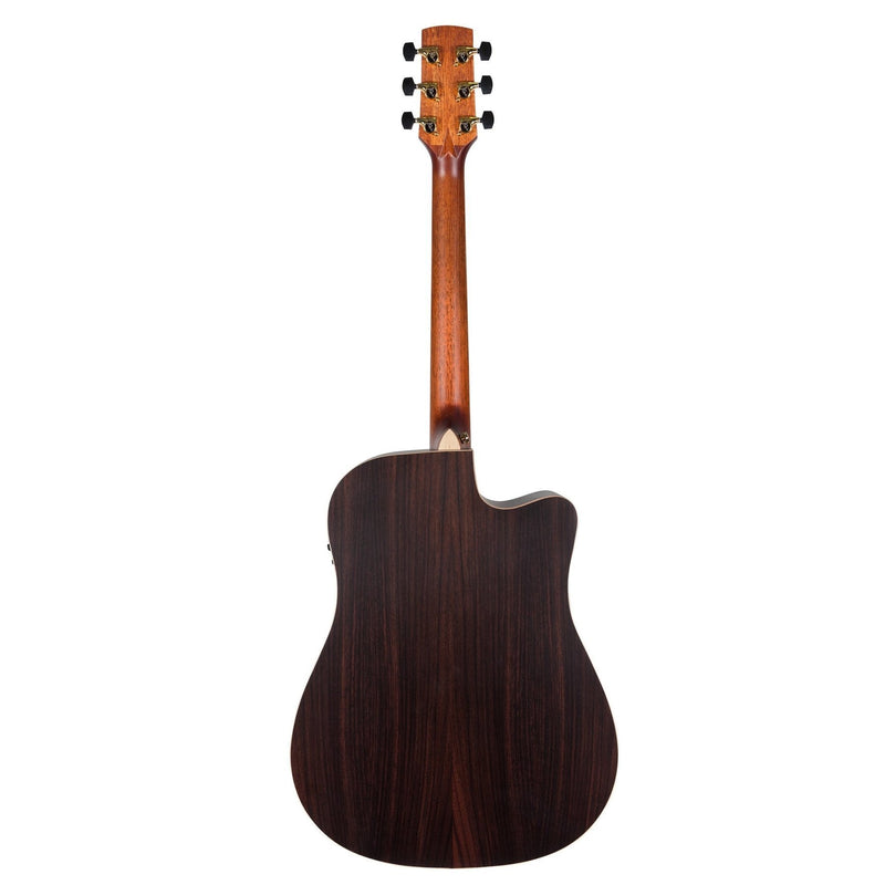 Timberidge '3 Series' Left Handed Spruce Solid Top Acoustic-Electric Dreadnought Cutaway Guitar (Natural Satin)-TRC-3L-NST