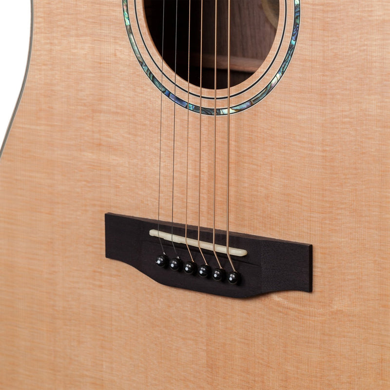 Timberidge '3 Series' Left Handed Spruce Solid Top Acoustic-Electric Small Body Cutaway Guitar (Natural Satin)-TRFC-3L-NST