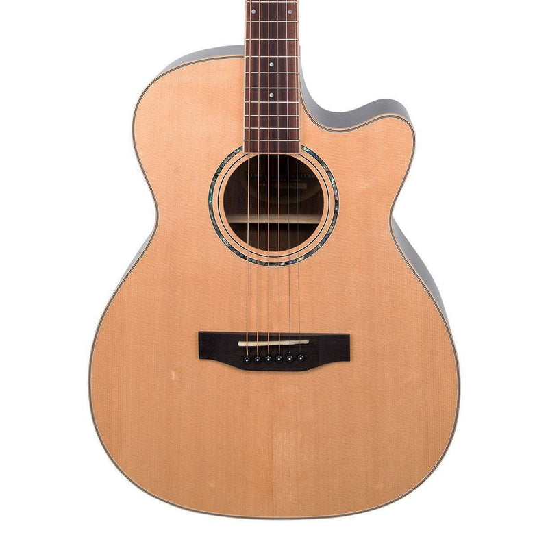 Timberidge '3 Series' Spruce Solid Top Acoustic-Electric Small Body Cutaway Guitar (Natural Gloss)-TRFC-3-NGL