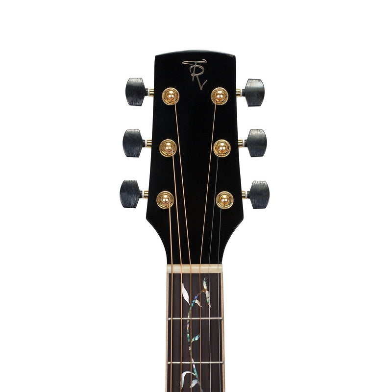 Timberidge '3 Series' Spruce Solid Top Acoustic-Electric Small Body Cutaway Guitar with 'Tree of Life' Inlay (Black Gloss)-TRFC-3T-BLK