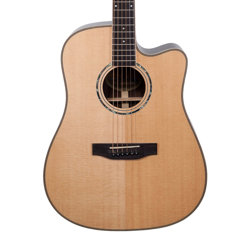 Timberidge '9 Series' Spruce Solid Top and Rosewood Solid Back & Sides Acoustic-Electric Dreadnought Cutaway Guitar (Natural Gloss)-TRC-9-NGL