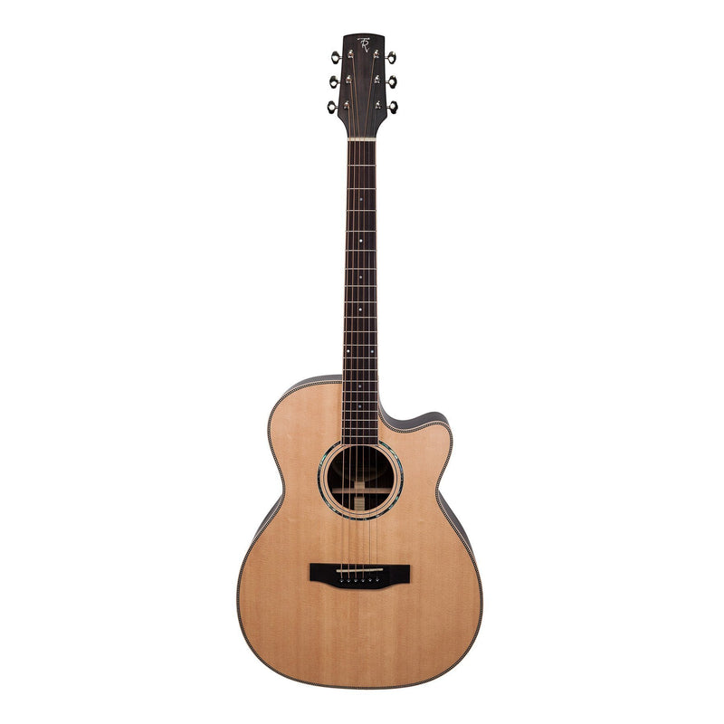 Timberidge '9 Series' Spruce Solid Top and Rosewood Solid Back & Sides Acoustic-Electric Small Body Cutaway Guitar (Natural Satin)-TRFC-9-NST