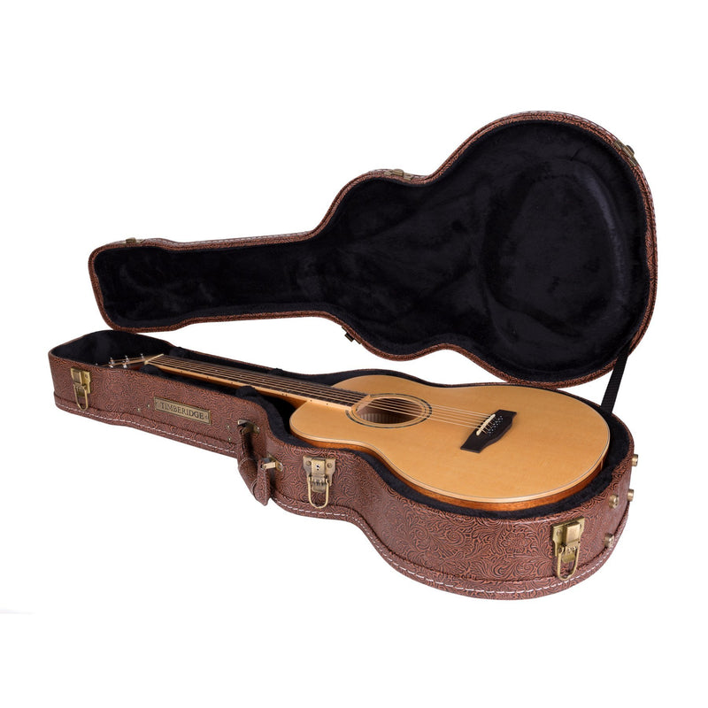 Timberidge Deluxe Shaped Traveller Acoustic Guitar Hard Case (Paisley Brown)-TGC-T44T-PASBRN