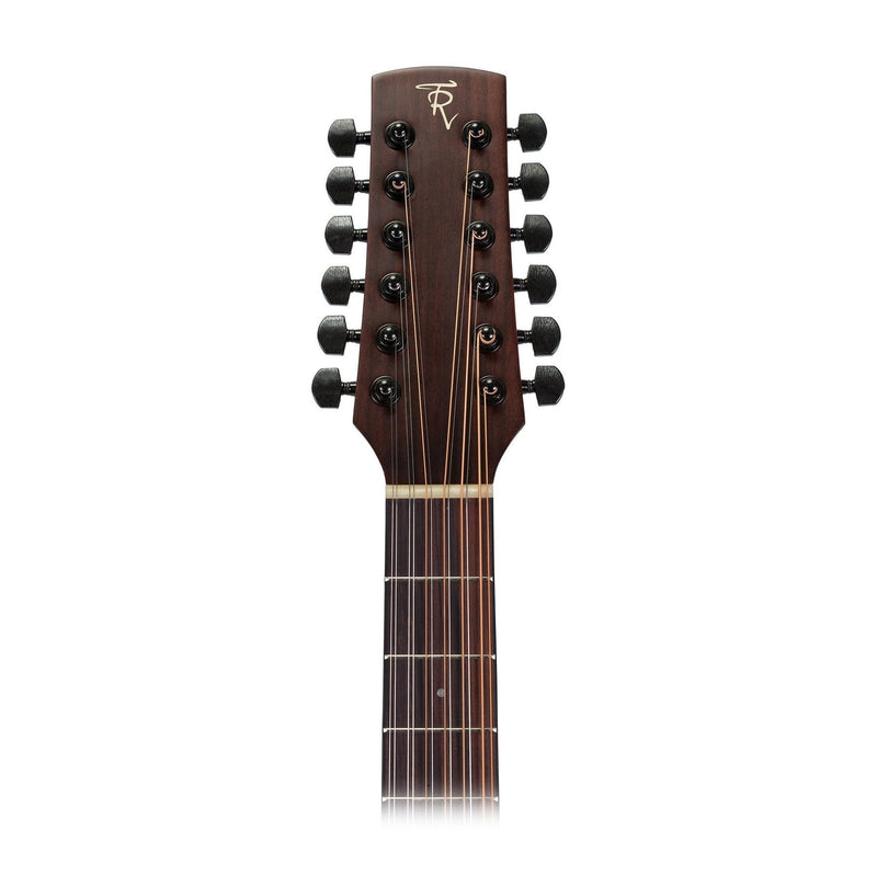Timberidge 'Messenger Series' Left Handed 12-String Mahogany Solid Top Acoustic-Electric Small Body Cutaway Guitar (Natural Satin)-TRFC-MM12L-NST