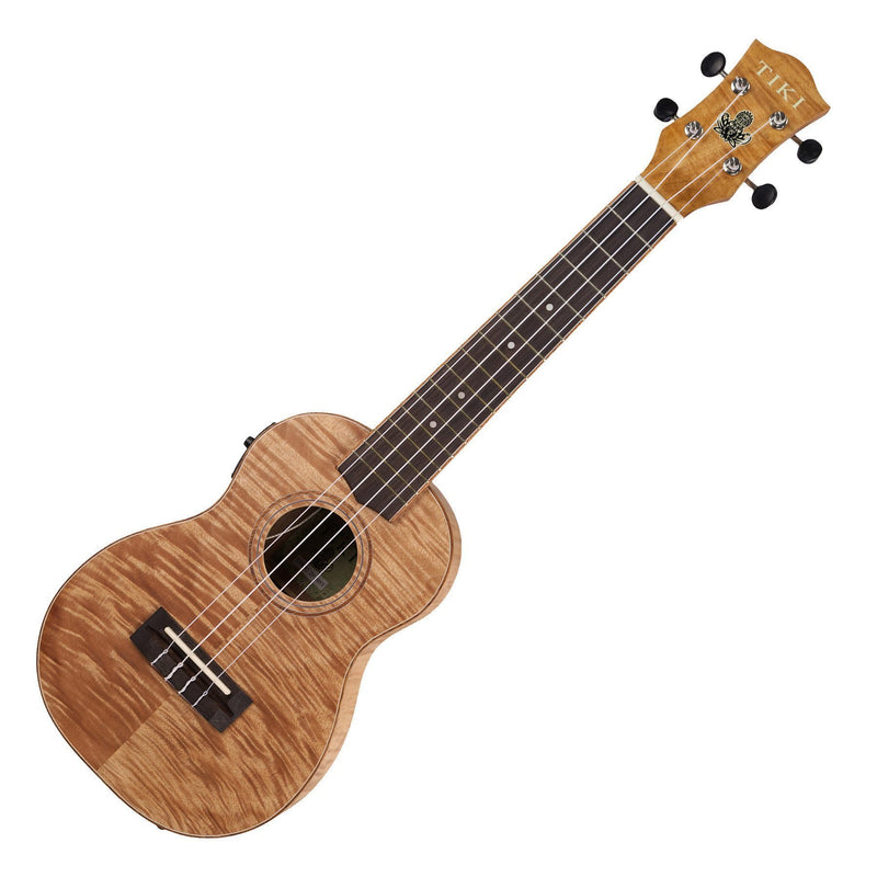 Tiki '2 Series' Mahogany Flame Top Concert Electric Ukulele with Gig Bag (Natural Satin)-TFMC-2P-NST