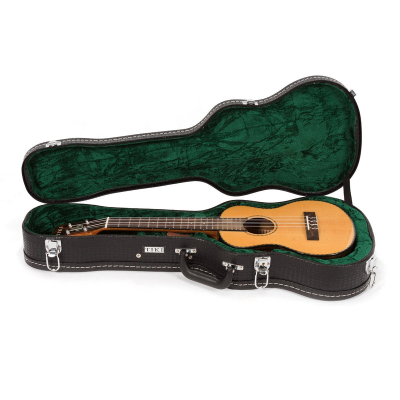 Tiki '22 Series' Spruce Solid Top Electric Tenor Ukulele with Hard Case (Natural Gloss)-TST-22P-NGL