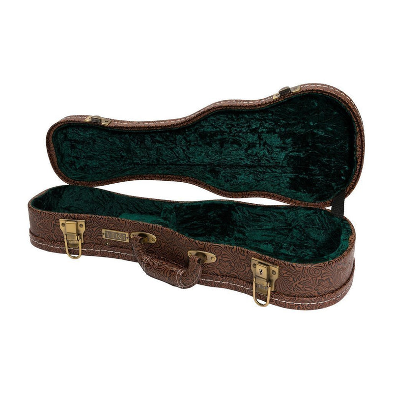 Tiki '5 Series' Mahogany Solid Top Soprano Ukulele with Hard Case (Natural Satin)-TMS-5-NST