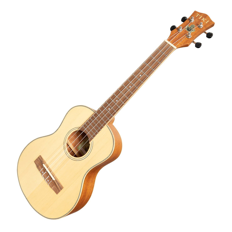 Tiki '6 Series' Spruce Solid Top Tenor Ukulele with Hard Case (Natural Satin)-TST-6-NST