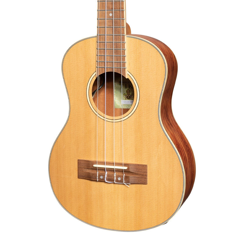 Tiki '7 Series' Cedar Solid Top Electric Tenor Ukulele with Hard Case (Natural Satin)-TCT-7P-NST
