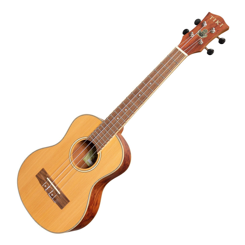 Tiki '7 Series' Cedar Solid Top Tenor Ukulele with Hard Case (Natural Satin)-TCT-7-NST