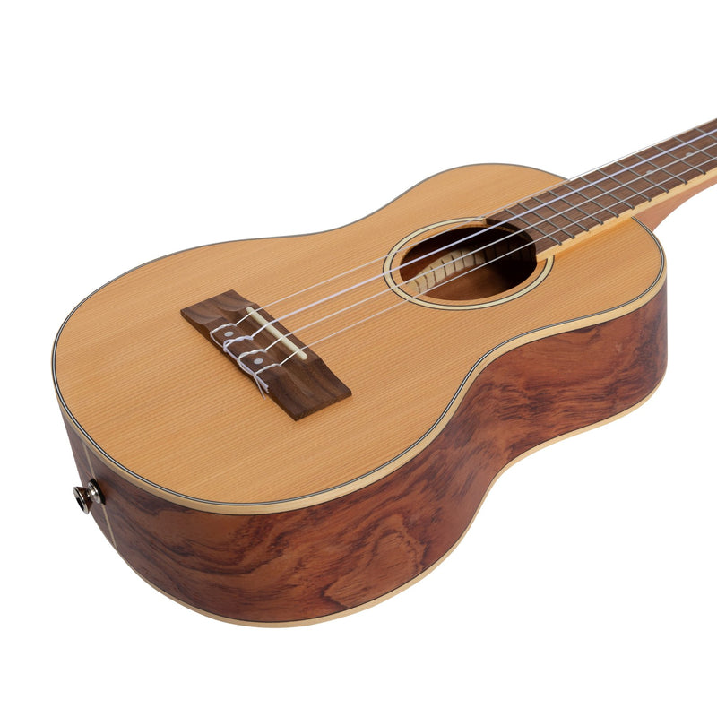 Tiki '7 Series' Cedar Solid Top Tenor Ukulele with Hard Case (Natural Satin)-TCT-7-NST