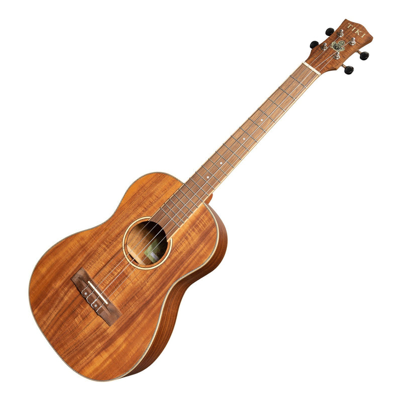 Tiki '9 Series' Koa Solid Top Baritone Ukulele with Hard Case (Natural Satin)-TKB-9-NST