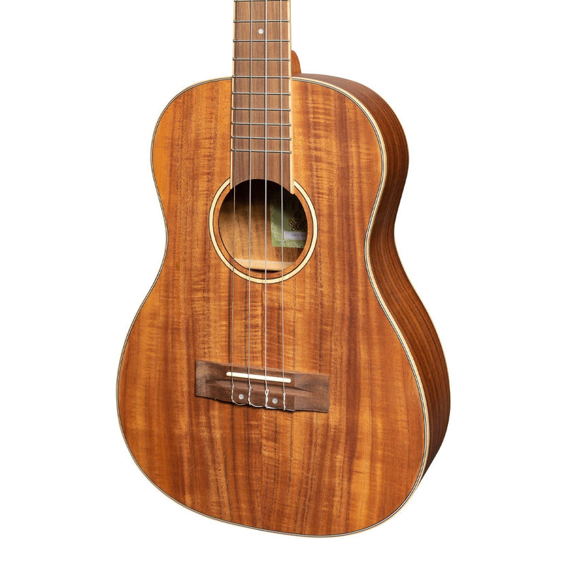 Tiki '9 Series' Koa Solid Top Baritone Ukulele with Hard Case (Natural Satin)-TKB-9-NST