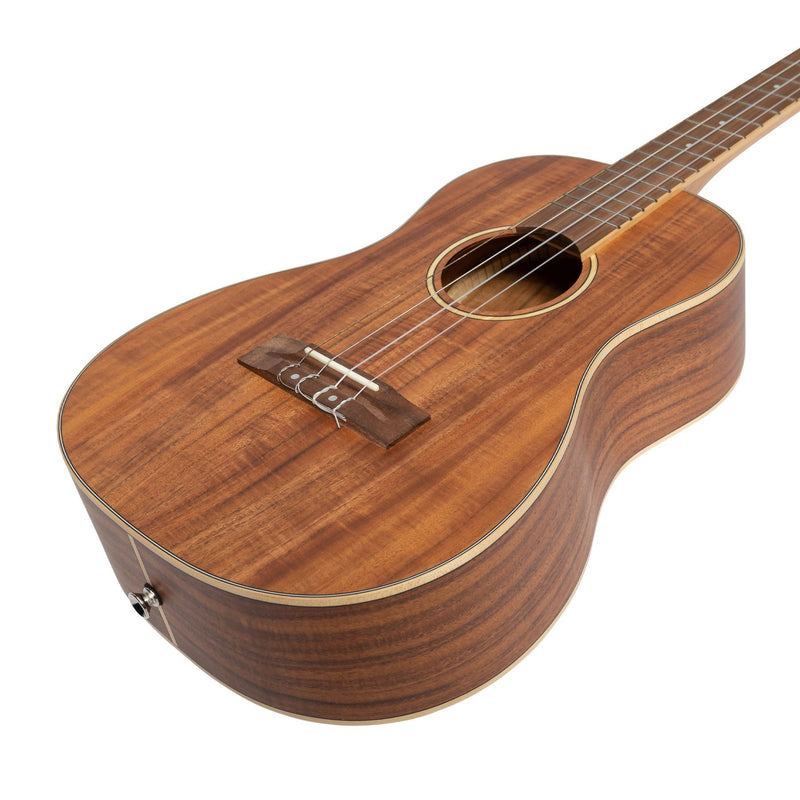 Tiki '9 Series' Koa Solid Top Baritone Ukulele with Hard Case (Natural Satin)-TKB-9-NST