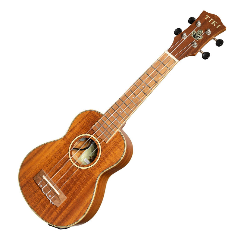 Tiki '9 Series' Koa Solid Top Electric Soprano Ukulele with Hard Case (Natural Satin)-TKS-9P-NST