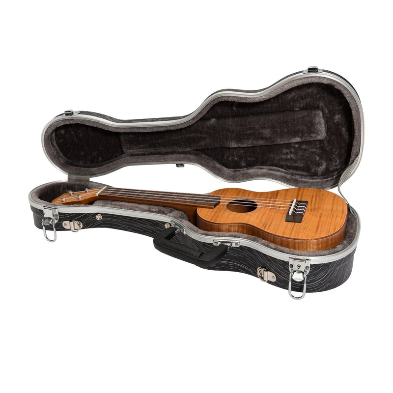 Tiki Deluxe Shaped Concert Ukulele Flight Case (Grey/Black)-UHC-C-GRYBK