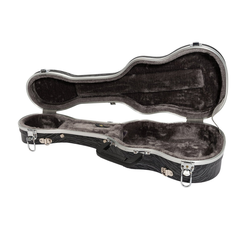 Tiki Deluxe Shaped Concert Ukulele Flight Case (Grey/Black)-UHC-C-GRYBK