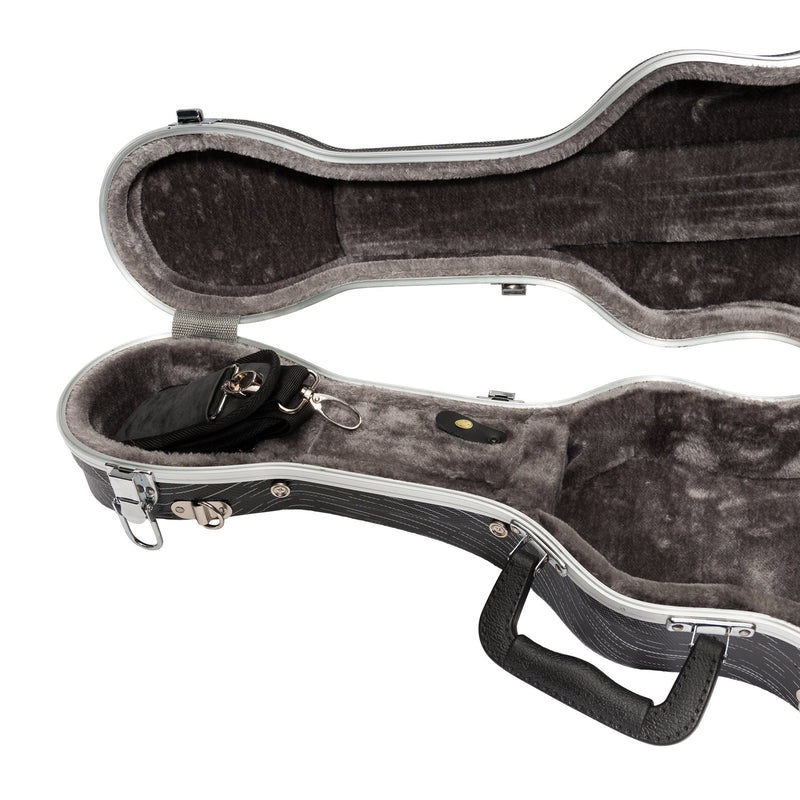 Tiki Deluxe Shaped Concert Ukulele Flight Case (Grey/Black)-UHC-C-GRYBK