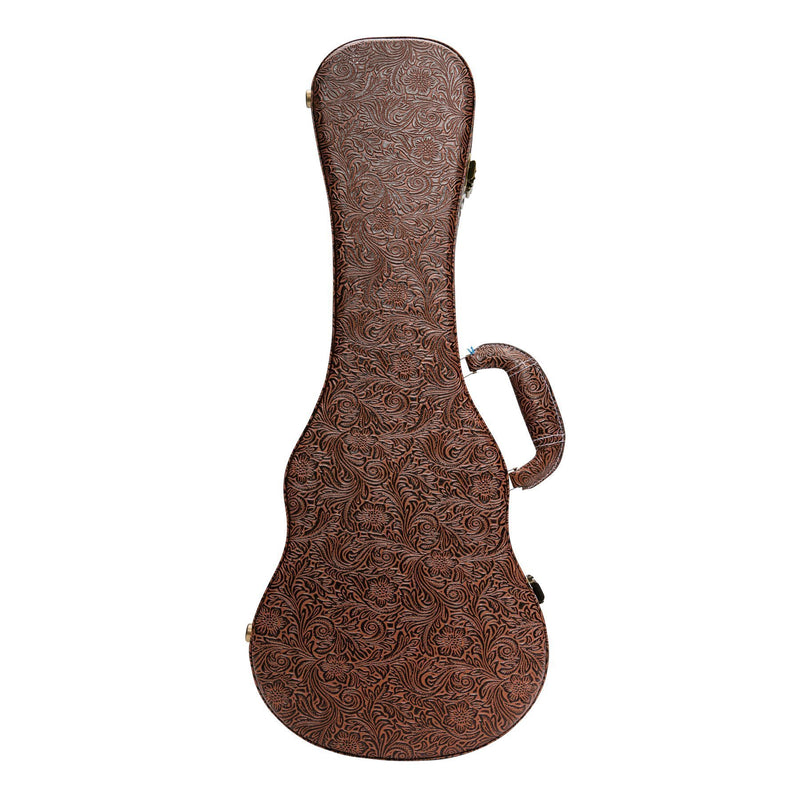 Tiki Deluxe Shaped Concert Ukulele Hard Case (Paisley Brown)-TUC-C-PASBRN