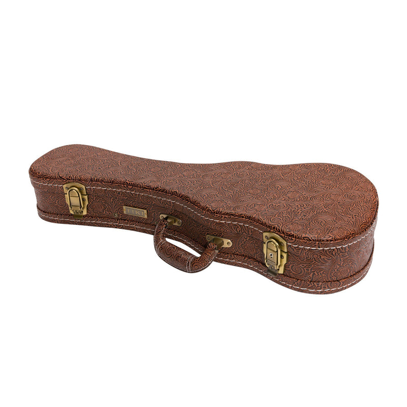 Tiki Deluxe Shaped Concert Ukulele Hard Case (Paisley Brown)-TUC-C-PASBRN