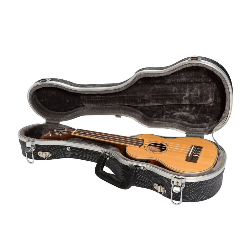 Tiki Deluxe Shaped Soprano Ukulele Flight Case (Grey/Black)-UHC-S-GRYBK