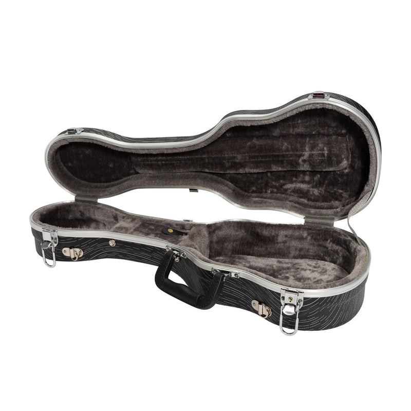 Tiki Deluxe Shaped Soprano Ukulele Flight Case (Grey/Black)-UHC-S-GRYBK