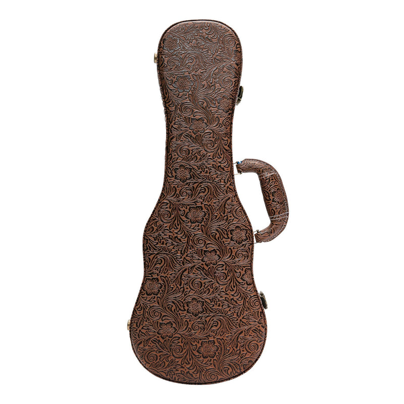 Tiki Deluxe Shaped Soprano Ukulele Hard Case (Paisley Brown)-TUC-S-PASBRN