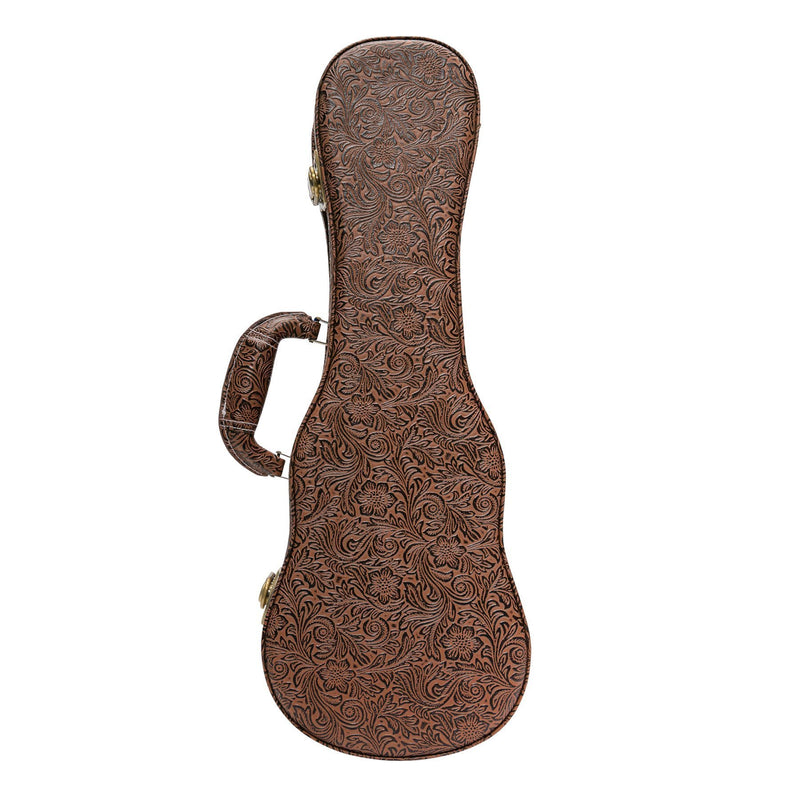 Tiki Deluxe Shaped Soprano Ukulele Hard Case (Paisley Brown)-TUC-S-PASBRN