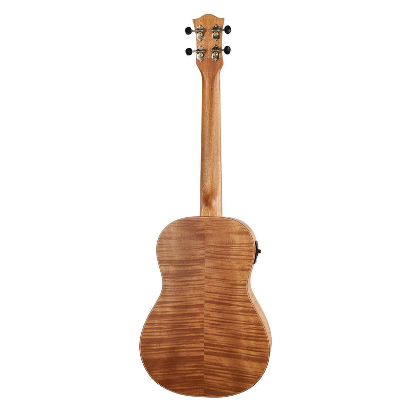 Tiki '2 Series' Mahogany Flame Top Baritone Electric Ukulele with Gig Bag (Natural Satin)-TFMB-2P-NST