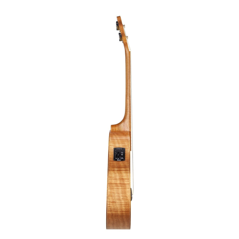 Tiki '2 Series' Mahogany Flame Top Baritone Electric Ukulele with Gig Bag (Natural Satin)-TFMB-2P-NST