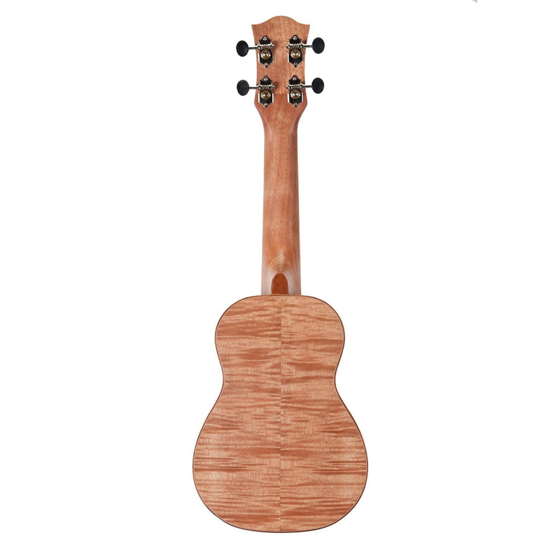 Tiki '2 Series' Mahogany Flame Top Soprano Ukulele with Gig Bag (Natural Satin)-TFMS-2-NST