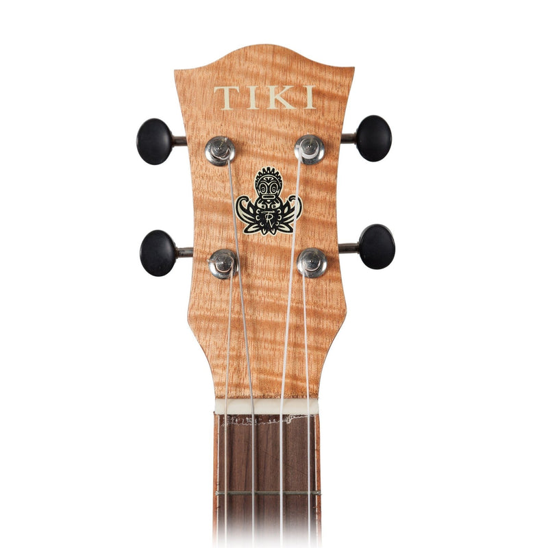 Tiki '2 Series' Mahogany Flame Top Soprano Ukulele with Gig Bag (Natural Satin)-TFMS-2-NST