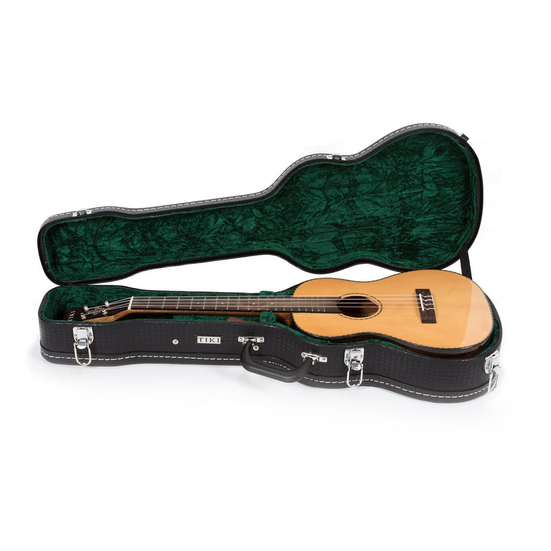 Tiki '22 Series' Spruce Solid Top Baritone Ukulele with Hard Case (Natural Gloss)-TSB-22-NGL