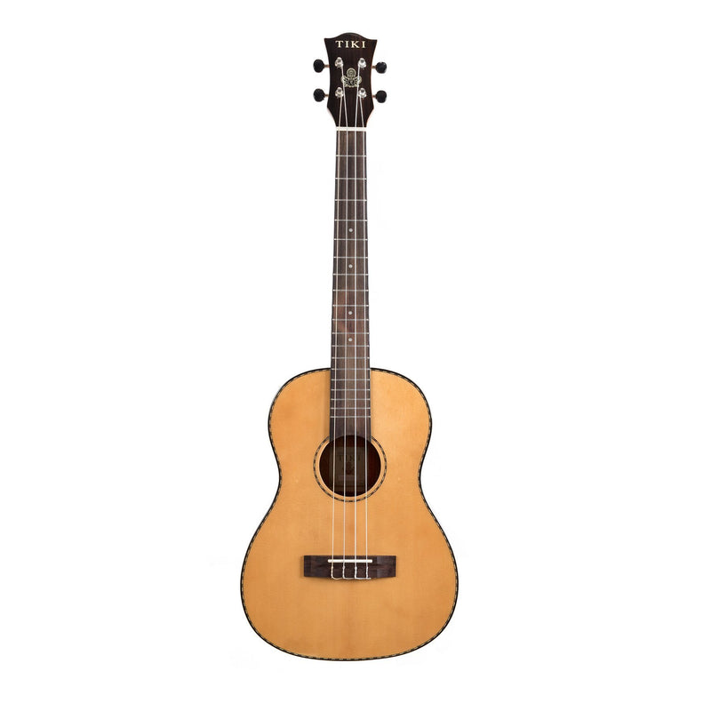 Tiki '22 Series' Spruce Solid Top Baritone Ukulele with Hard Case (Natural Gloss)-TSB-22-NGL