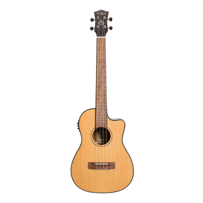 Tiki '22 Series' Spruce Solid Top Electric Cutaway Baritone Ukulele with Hard Case (Natural Gloss)-TSB-22CP-NGL