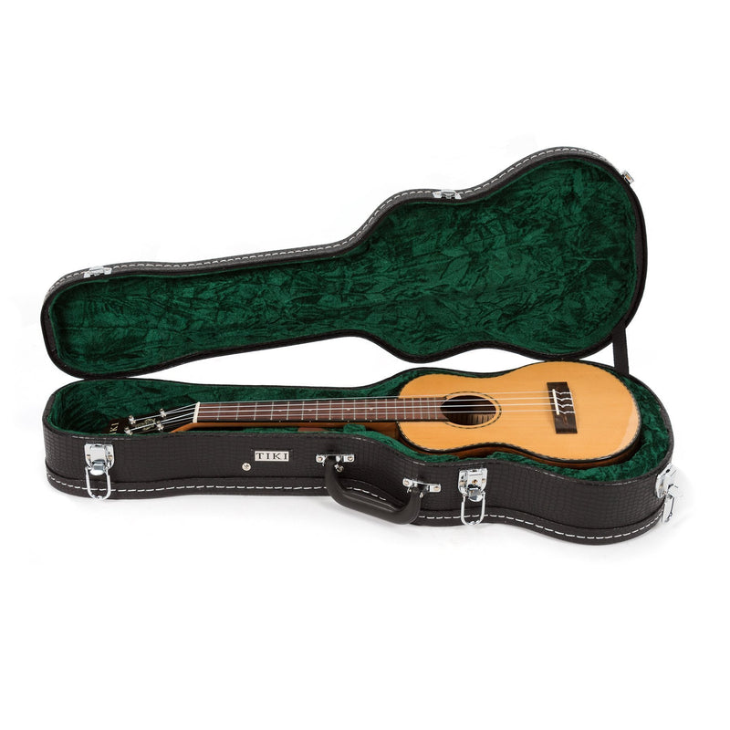 Tiki '22 Series' Spruce Solid Top Tenor Ukulele with Hard Case (Natural Gloss)-TST-22-NGL