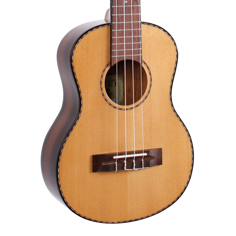 Tiki '22 Series' Spruce Solid Top Tenor Ukulele with Hard Case (Natural Gloss)-TST-22-NGL