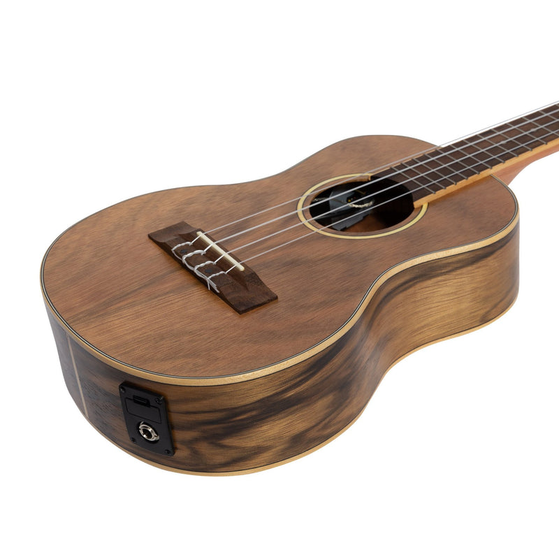Tiki '4 Series' Daowood Electric Tenor Ukulele with Gig Bag (Natural Satin)-TDT-4P-NST