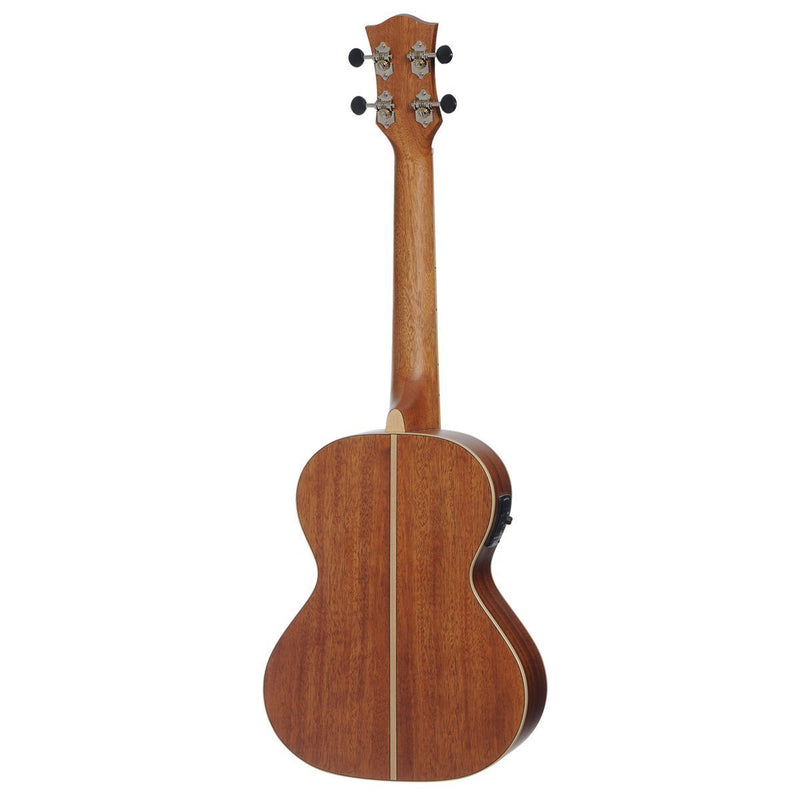 Tiki '5 Series' Mahogany Solid Top Electric Tenor Ukulele with Hard Case (Natural Satin)-TMT-5P-NST