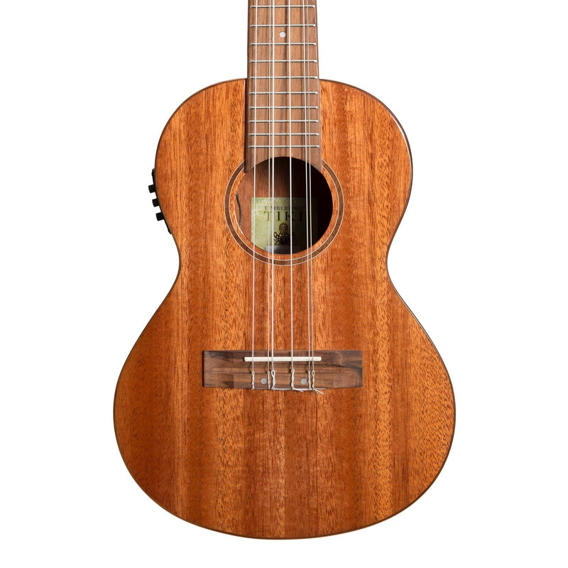 Tiki 6 String Mahogany Solid Top Electric Ukulele with Hard Case (Natural Gloss)-T6E/C-NGL