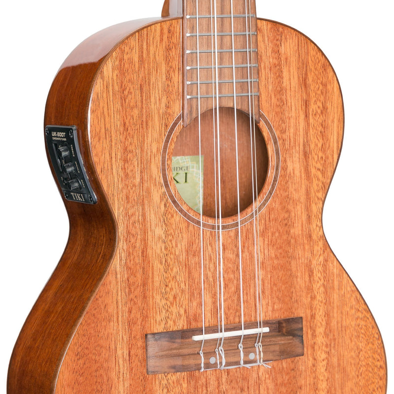 Tiki 6 String Mahogany Solid Top Electric Ukulele with Hard Case (Natural Gloss)-T6E/C-NGL