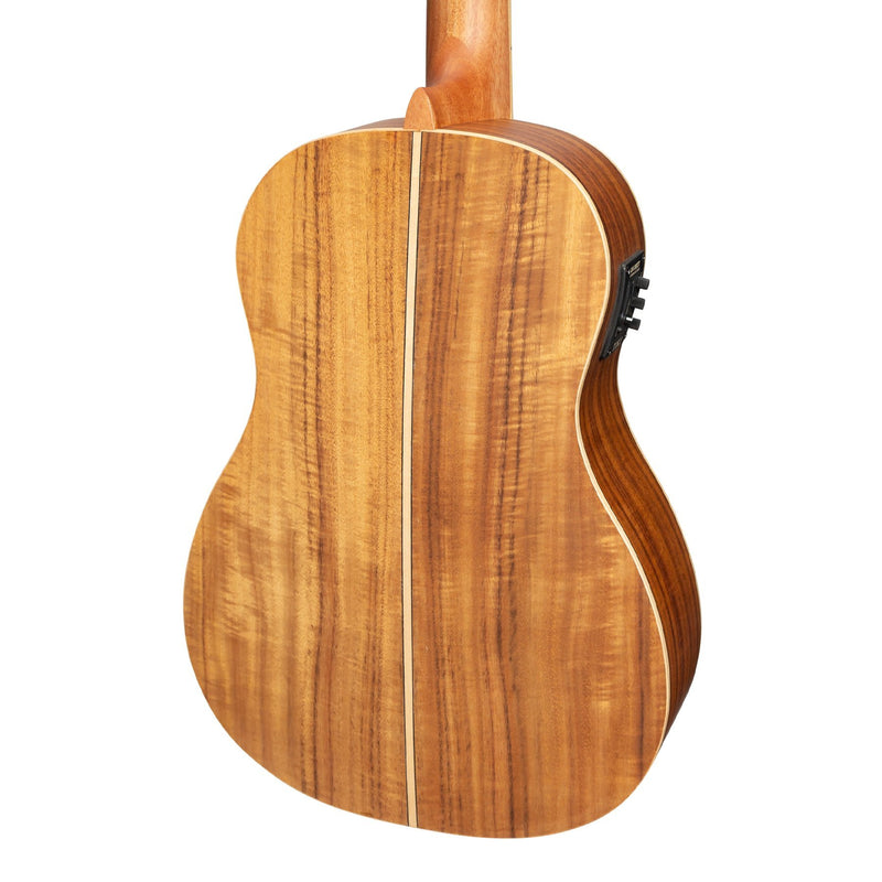 Tiki '9 Series' Koa Solid Top Electric Baritone Ukulele with Hard Case (Natural Satin)-TKB-9P-NST