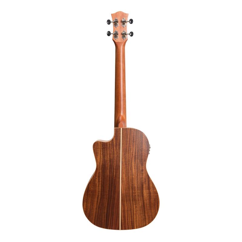 Tiki '9 Series' Koa Solid Top Electric Cutaway Baritone Ukulele with Hard Case (Natural Satin)-TKB-9CP-NST