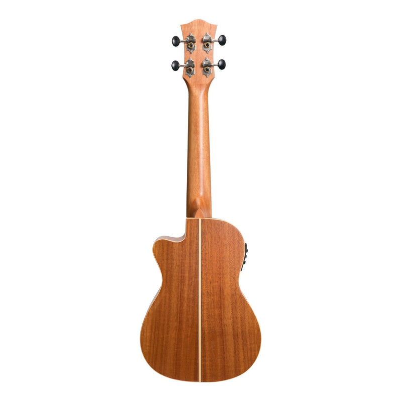 Tiki '9 Series' Koa Solid Top Electric Cutaway Concert Ukulele with Hard Case (Natural Satin)-TKC-9CP-NST